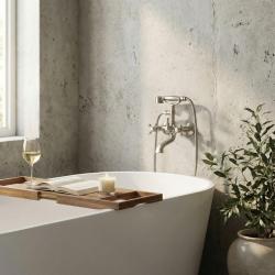 Aquanello Heritage Ascot Klassinen seinäasennettava kylpyhuonehanat, ruostumaton teräs, käsisuihku NB-3002-HA