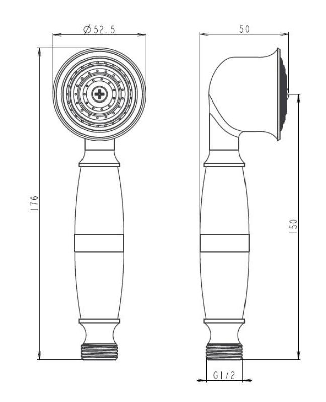 Aquanello Heritage Collection Klassinen käsisuihku kromi CR-9001-HC