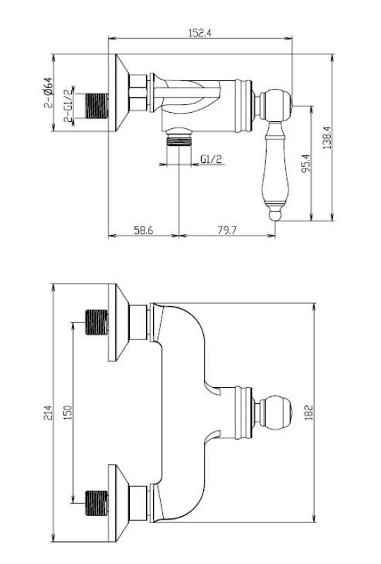 Aquanello Heritage Manor Klassinen suihkuhanan ruostumaton teräs NB-2001-HM