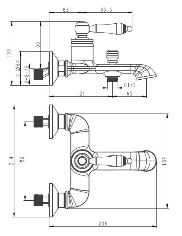 Aquanello Heritage Manor Klassinen kylpyammehana, pronssi BN-3001-HM