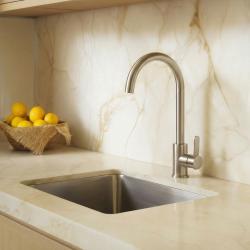 Aquanello Forma Massiivinen ruostumaton teräs yhden vivun keittiöhanan pyöreä ulostulo SS-1002-FM