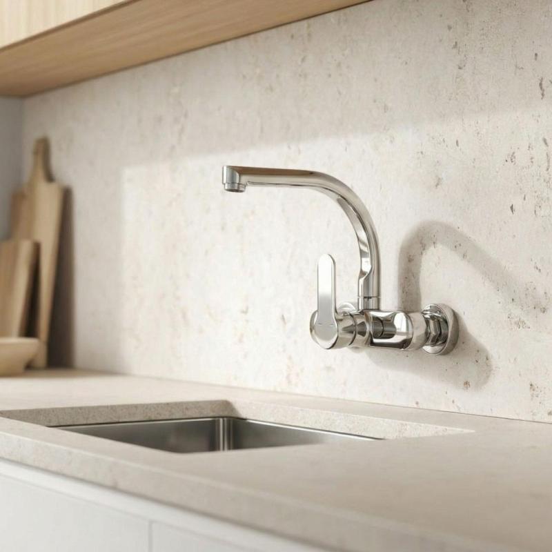 Aquanello Casa Keittiön seinähana  ylösvirtauksella Kromi CR-1003-CS