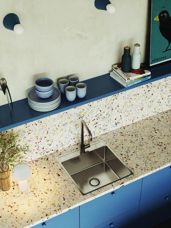 Aquadesign Plana Ruostumaton teräs, uppoasennettava pesuallas 48 x 49 cm, hananreikä, mukaan lukien sifoni ja Clickclack-tyhjennystulppa 1208972559