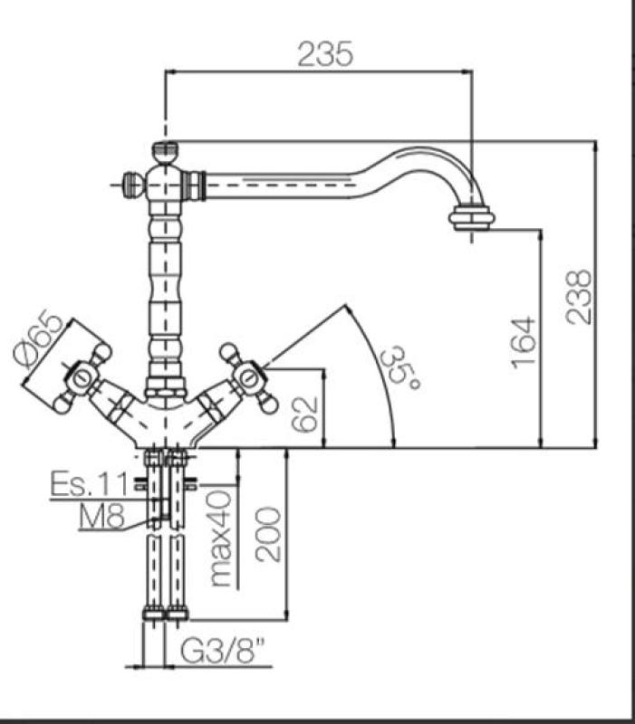 PB Nostalginen keittiöhana V1910 Kromi