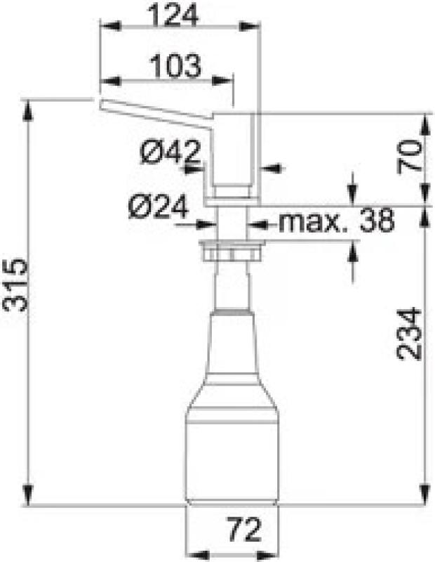 Franke Inbouw Zeepdispenser Firenze ruostumaton teräs 119.0081.210